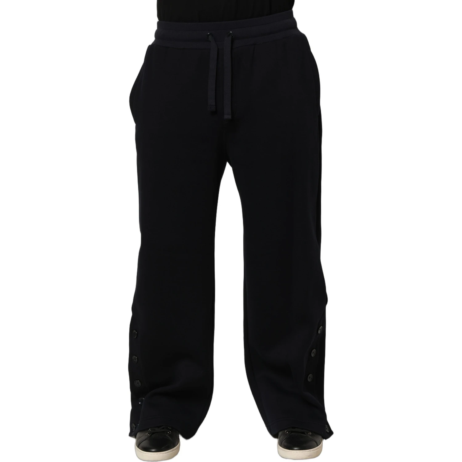 Black Drawstring Viscose Jogger Men Sweatpants Pants