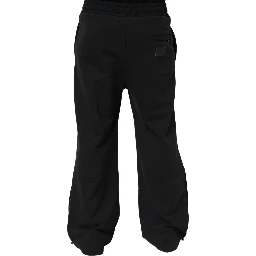 Black Drawstring Viscose Jogger Men Sweatpants Pants