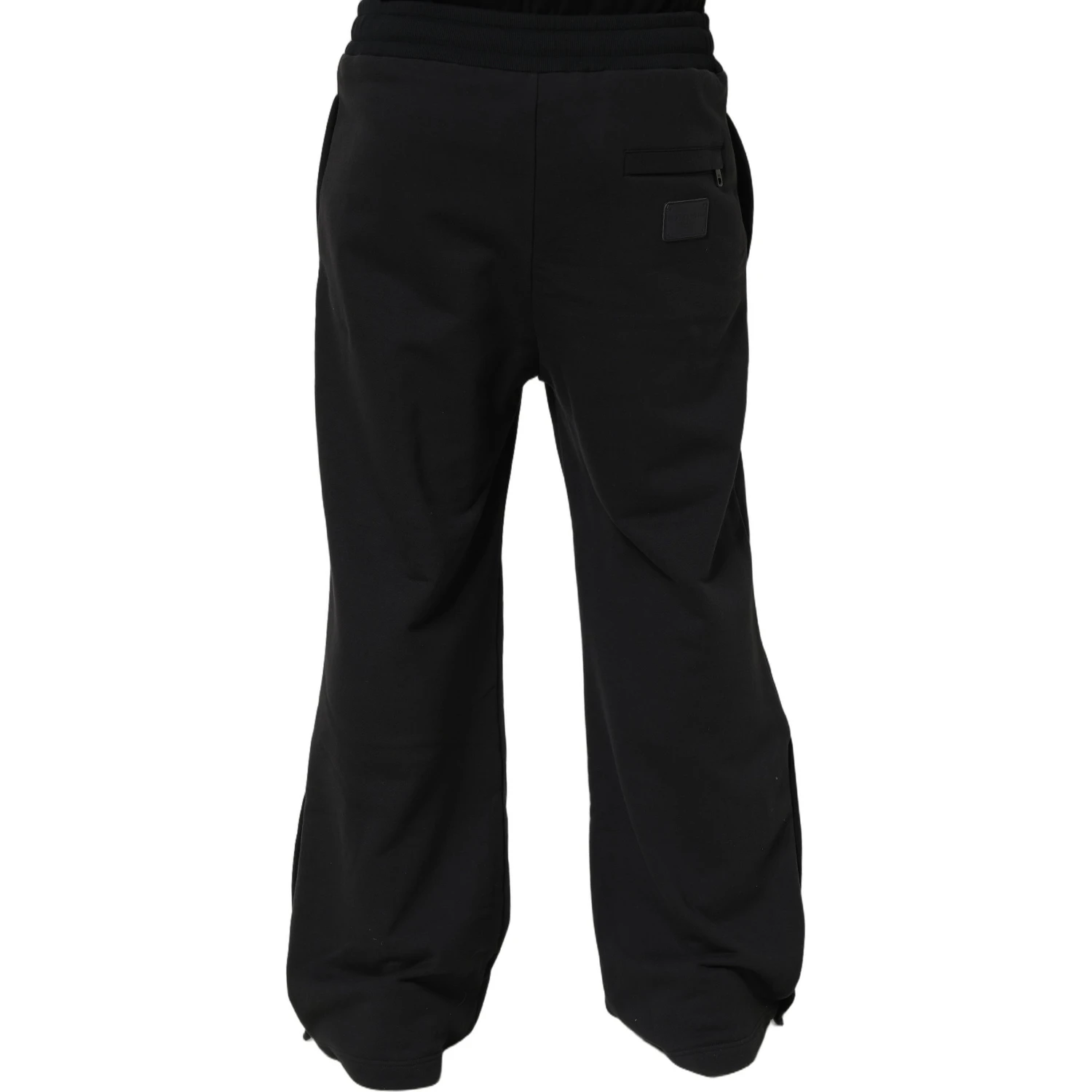 Black Drawstring Viscose Jogger Men Sweatpants Pants