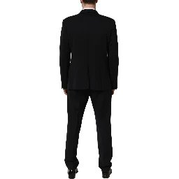 Black Wool Slim Fit Formal Men 2 Piece Suit