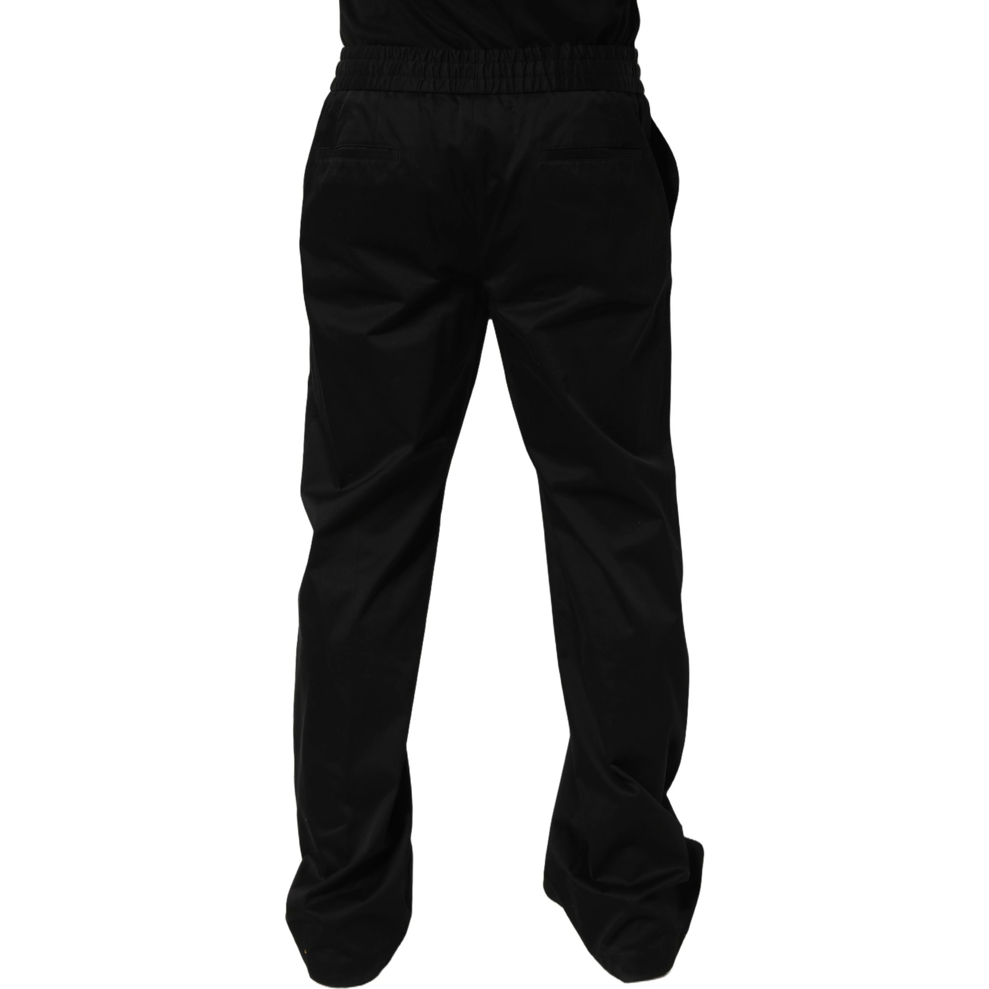 Black Drawstring Cotton Jogger Men Sweatpants Pants