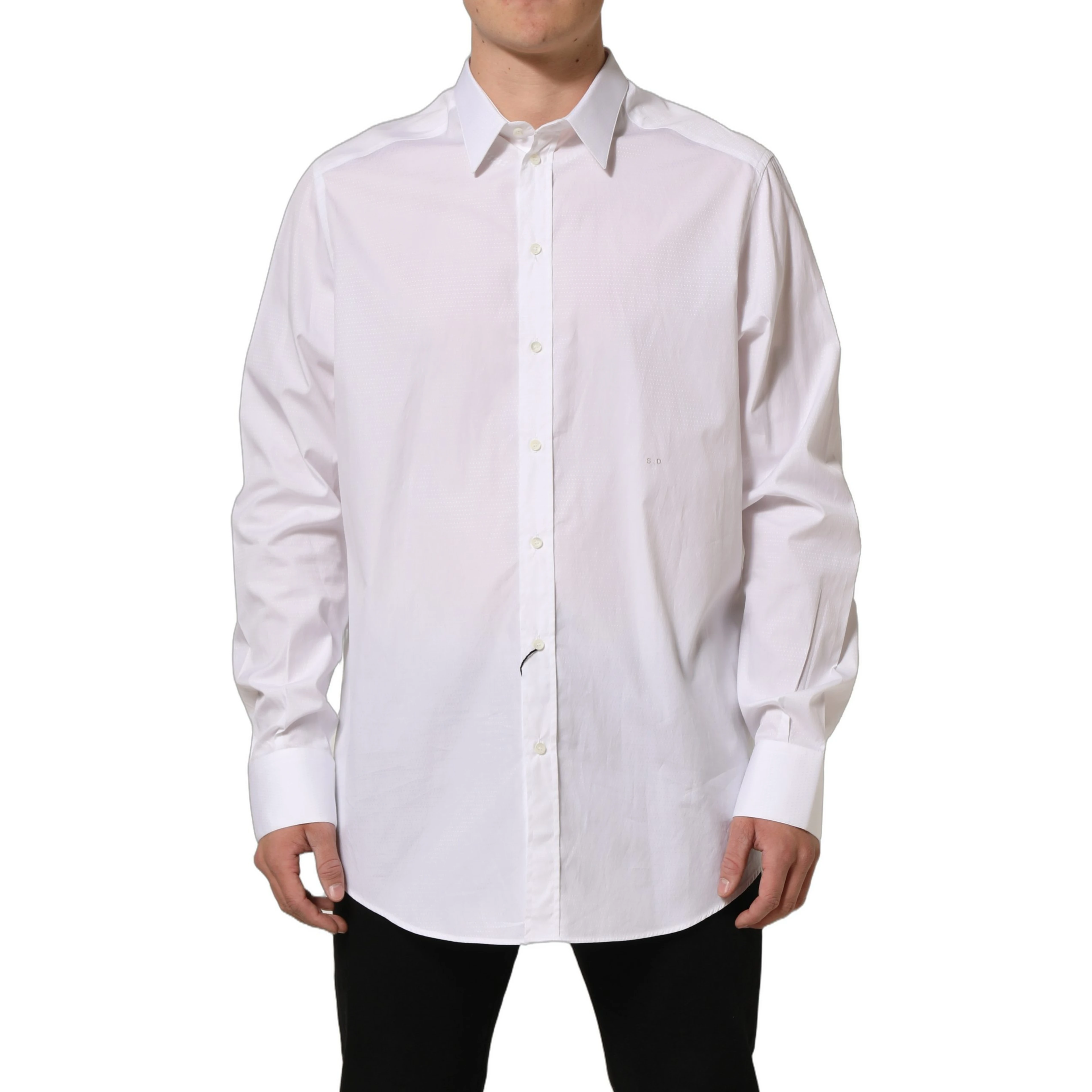 White Cotton Long Sleeves Men Dress Shirt