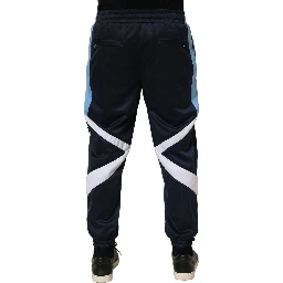 Blue White Drawstring Jogger Sweatpants Pants