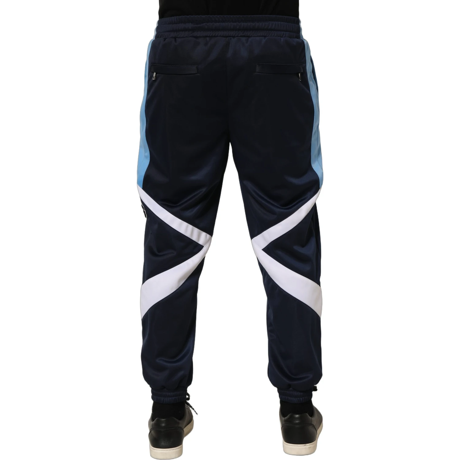 Blue White Drawstring Jogger Sweatpants Pants