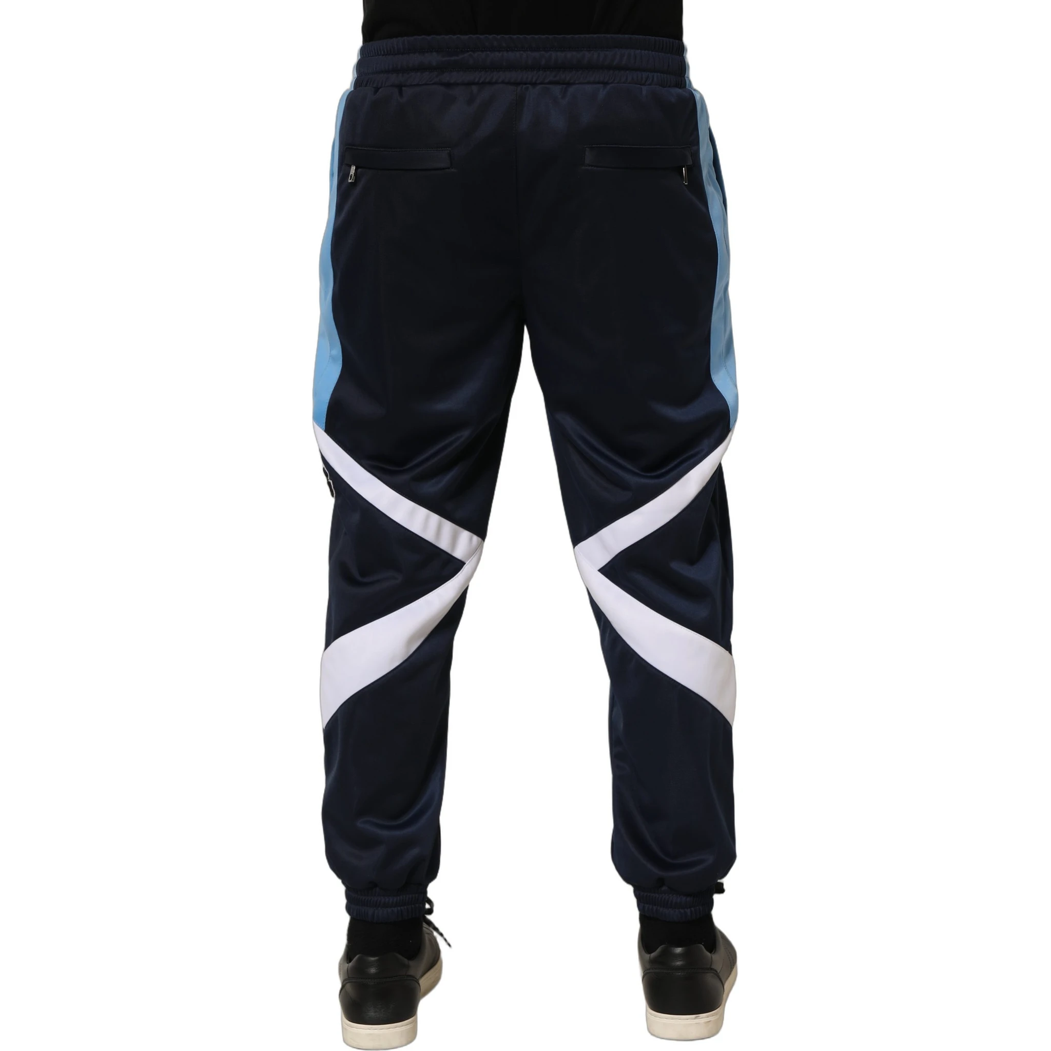 Blue White Drawstring Jogger Sweatpants Pants