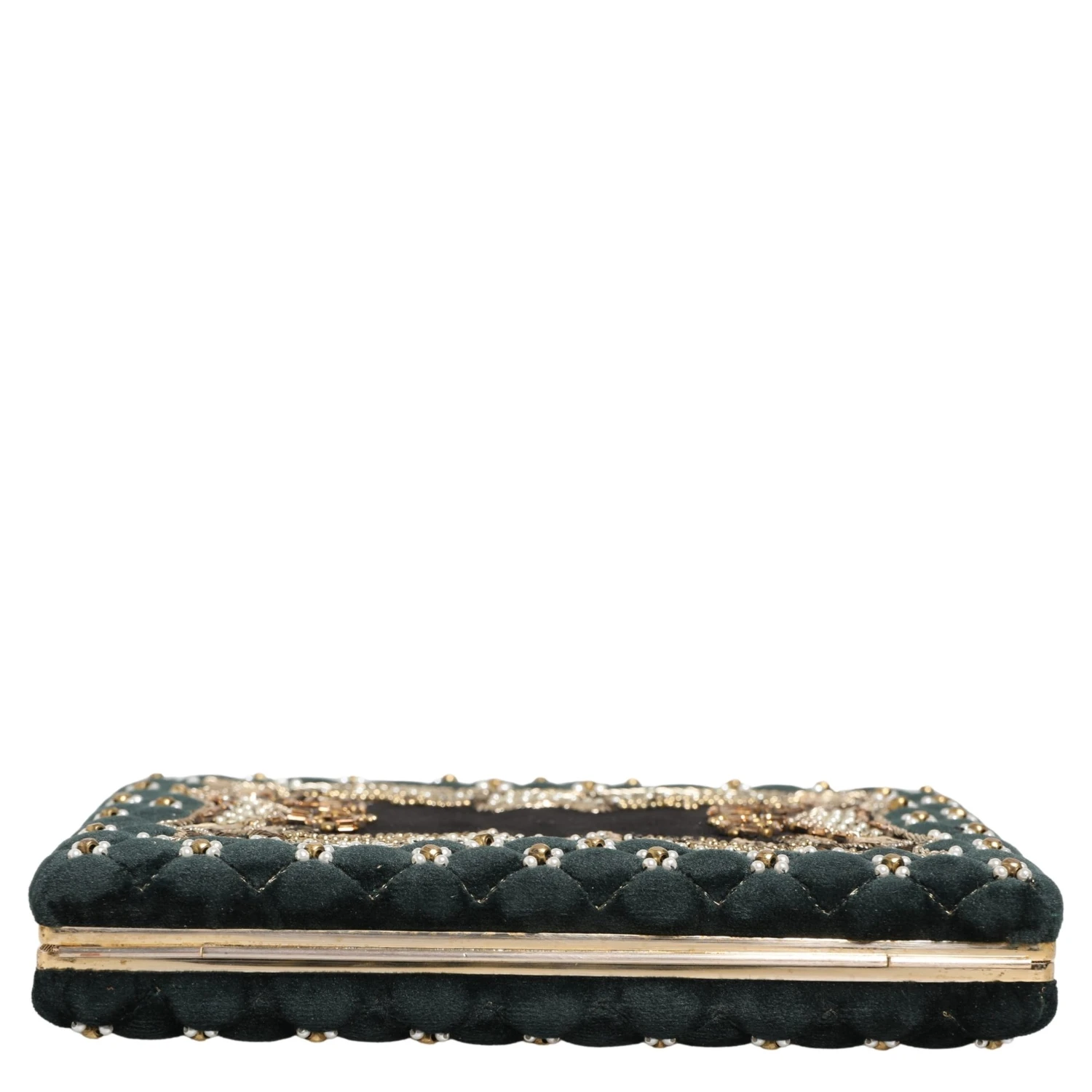 Black Velvet Gold Frame Clutch Evening Clutch Purse Bag