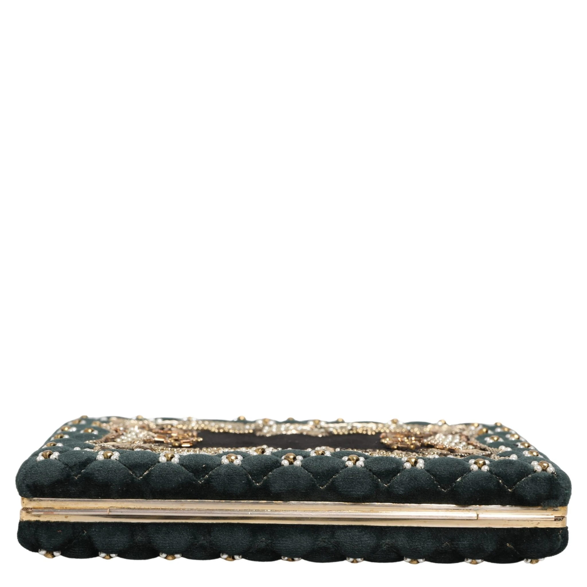 Black Velvet Gold Frame Clutch Evening Clutch Purse Bag