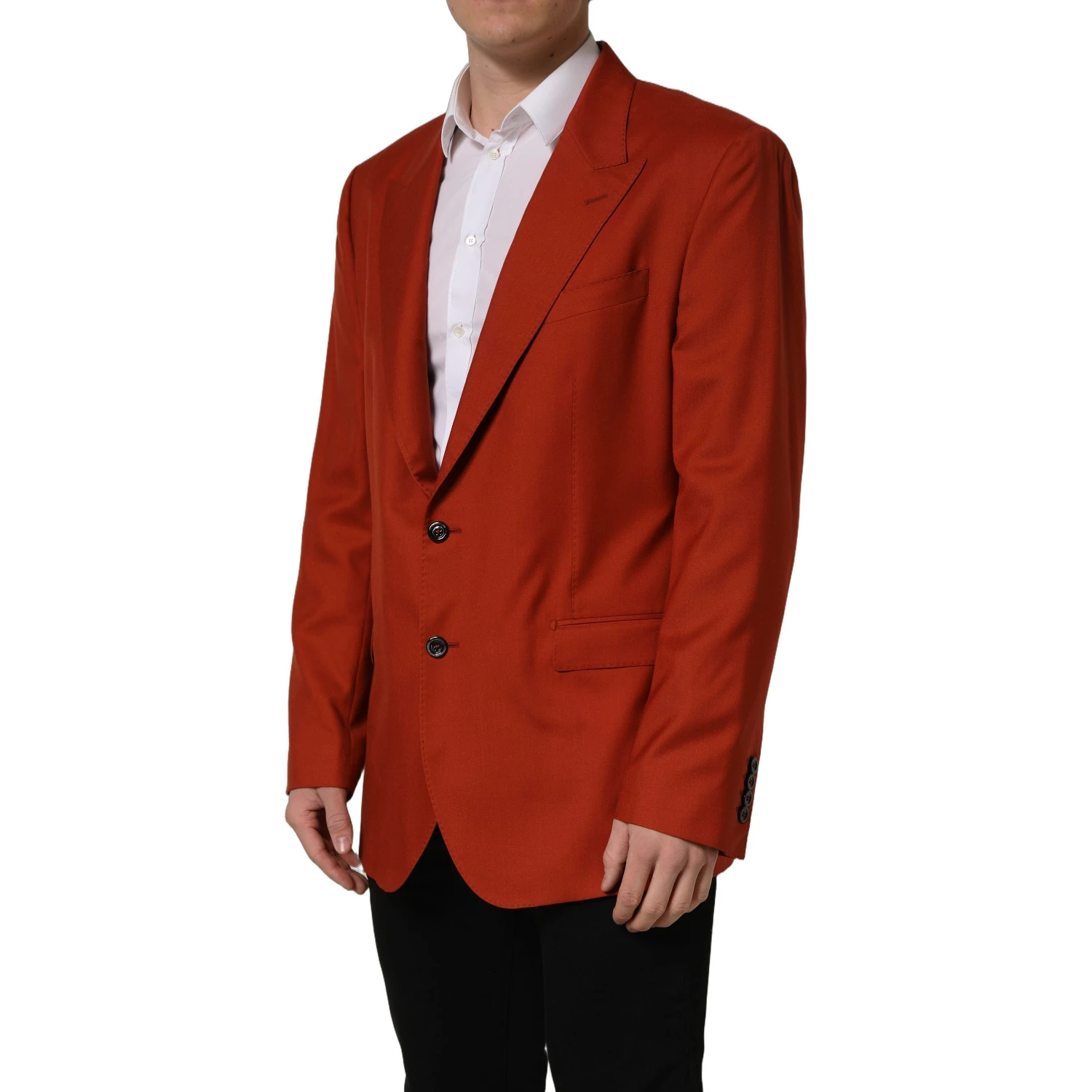Red Cashmere Single Breasted Blazer Jacket