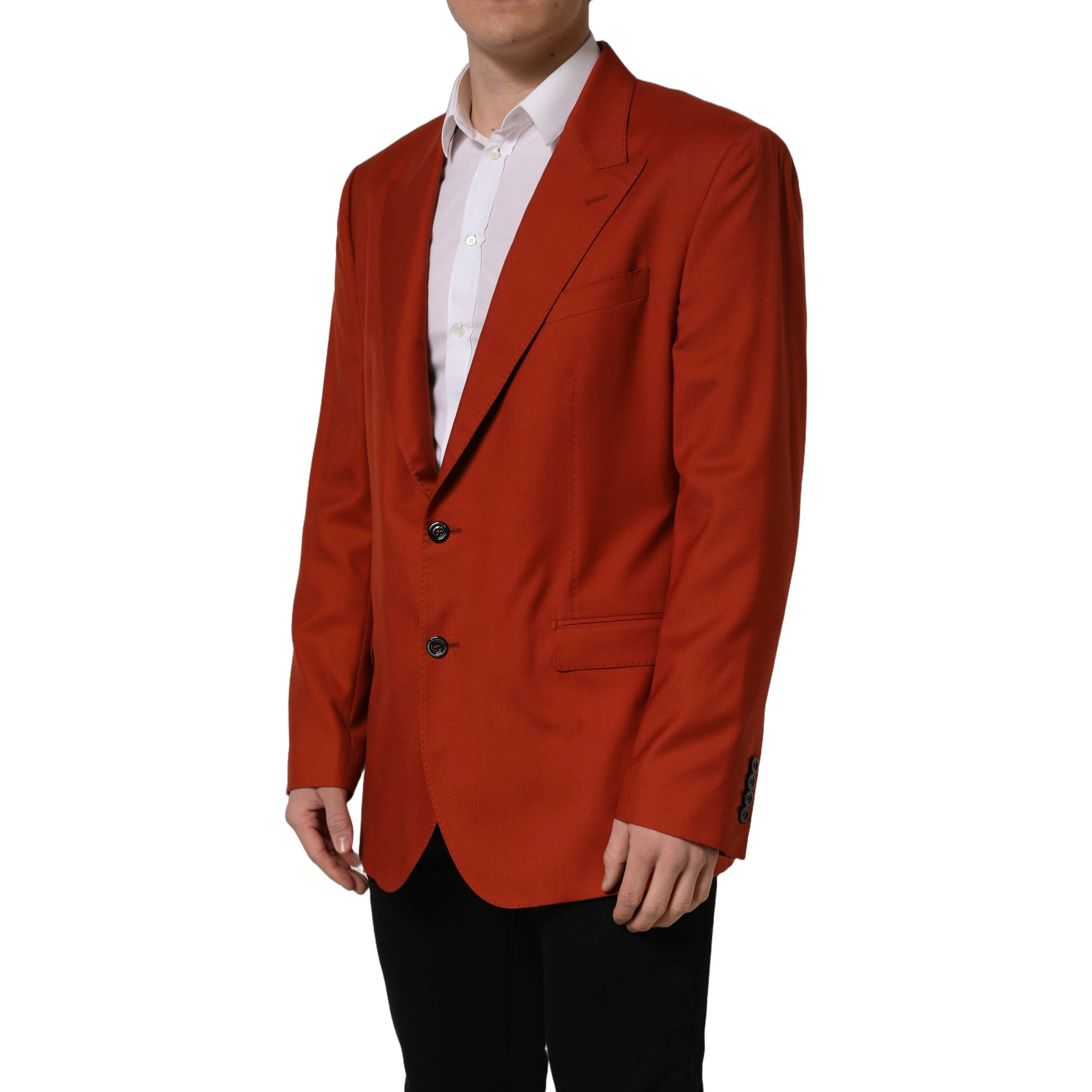 Red Cashmere Single Breasted Blazer Jacket