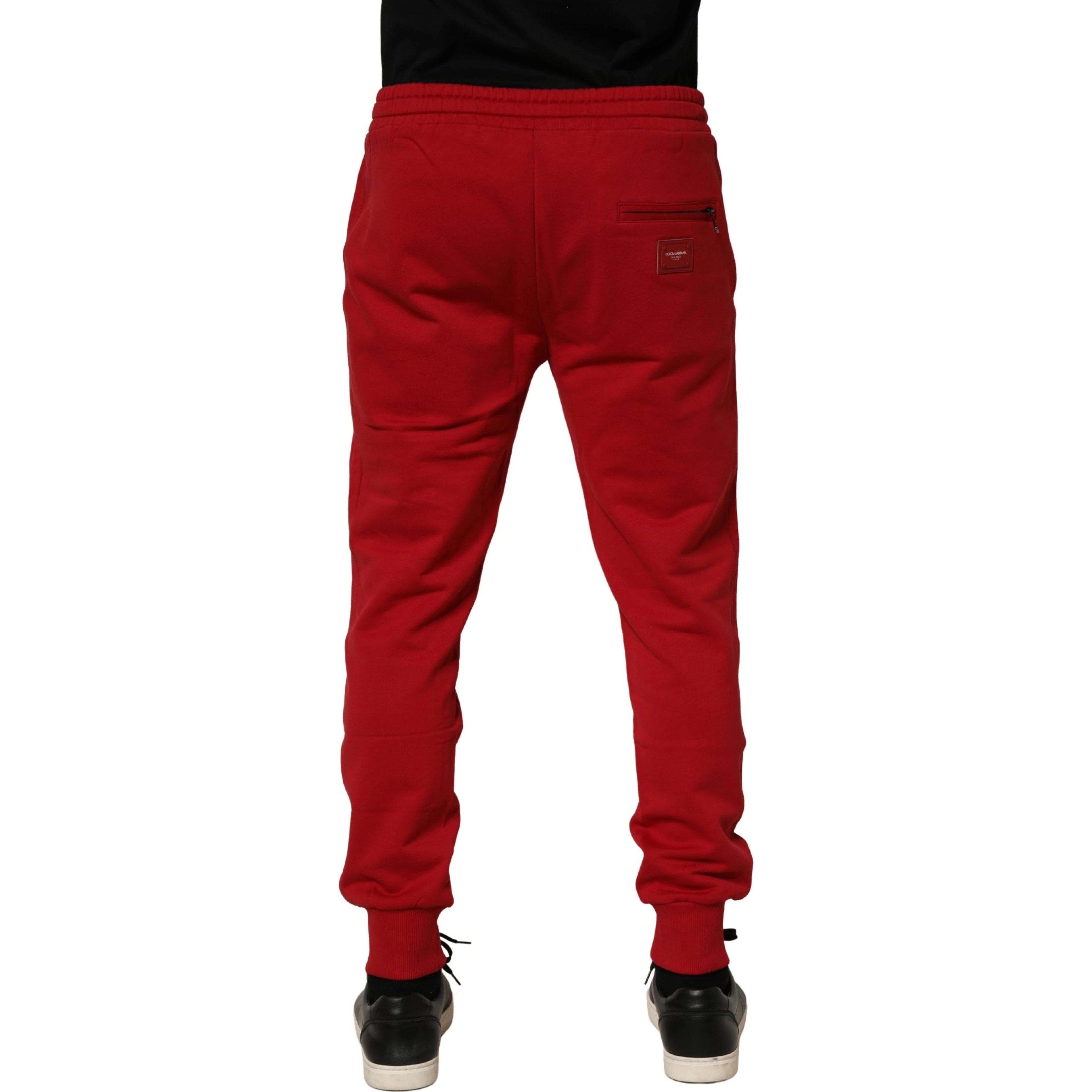 Red DG Logo Cotton Jogger Men Sweatpants Pants