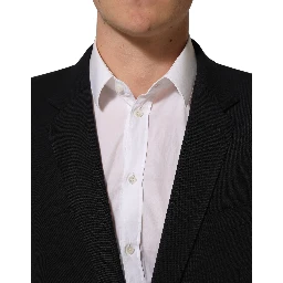 Black Wool Slim Fit Formal Men 2 Piece Suit