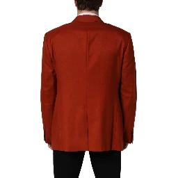 Red Cashmere Single Breasted Blazer Jacket