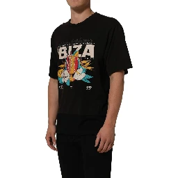 Black Tropical "IBIZA" Men Crew Neck T-shirt