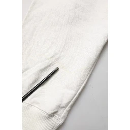 White Cotton Hooded Sweatshirt Sweater