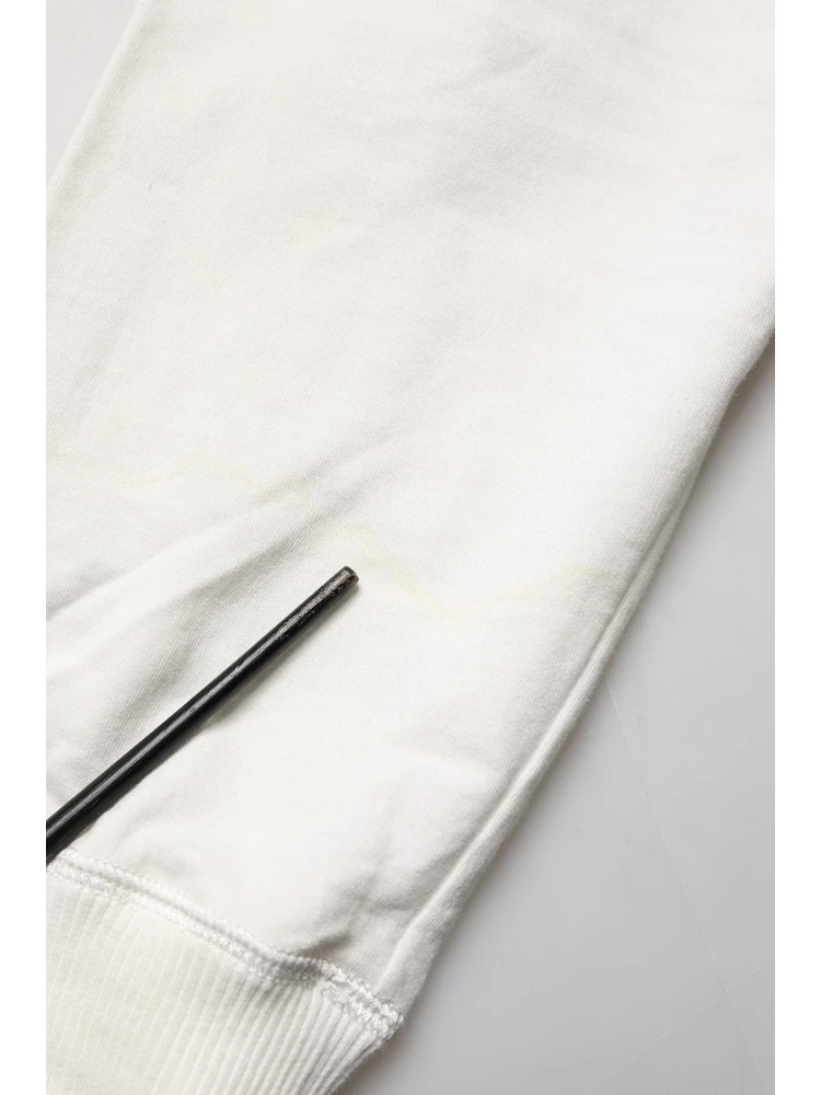 White Cotton Hooded Sweatshirt Sweater