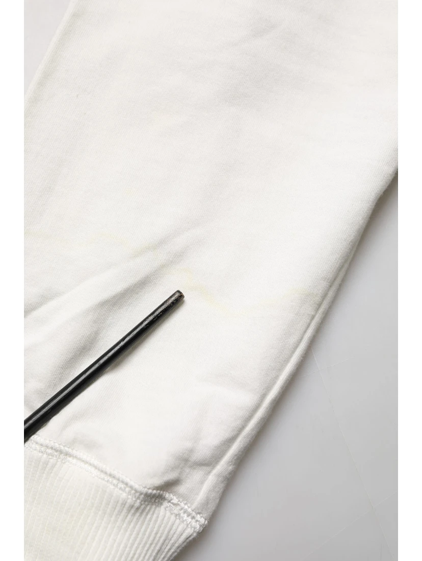 White Cotton Hooded Sweatshirt Sweater