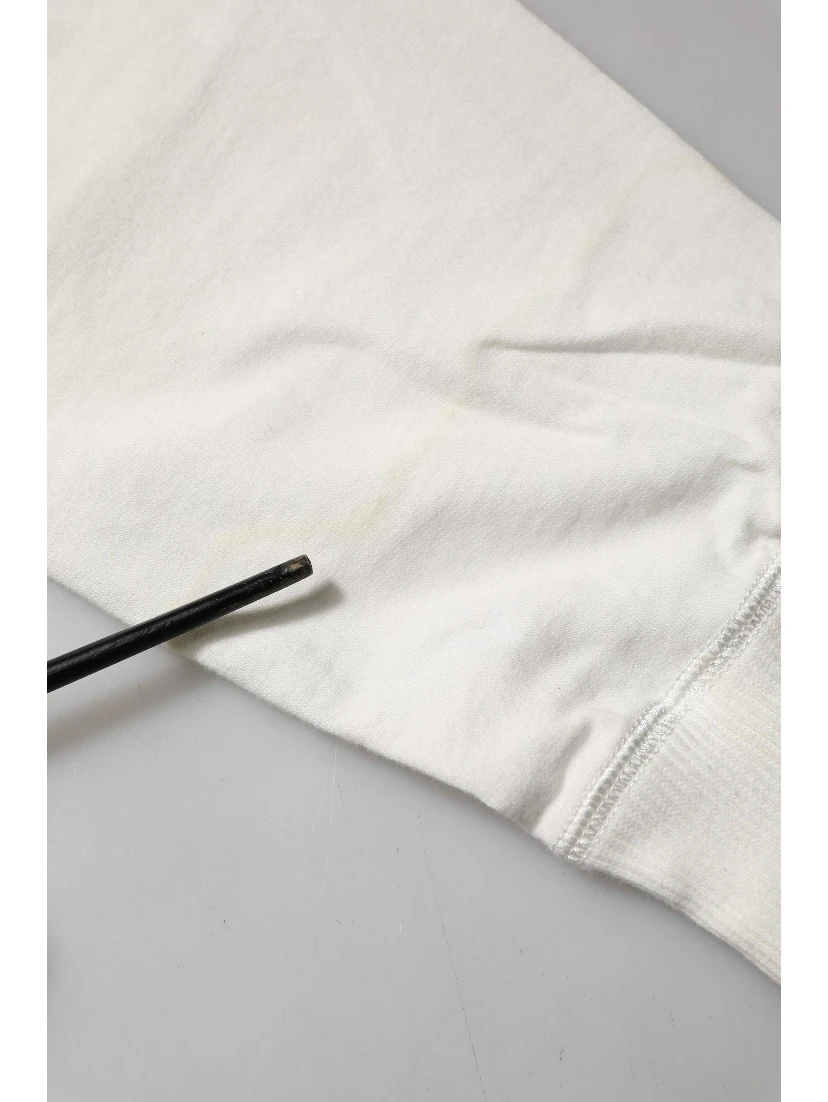 White Cotton Hooded Sweatshirt Sweater