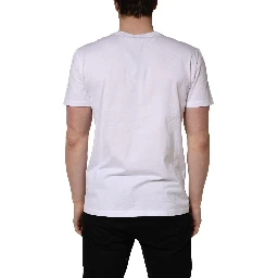 White DG Logo Print Short Sleeves Men T-shirt