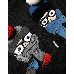 #dgfamily Black Cotton Hooded Men Sweatshirt Sweater