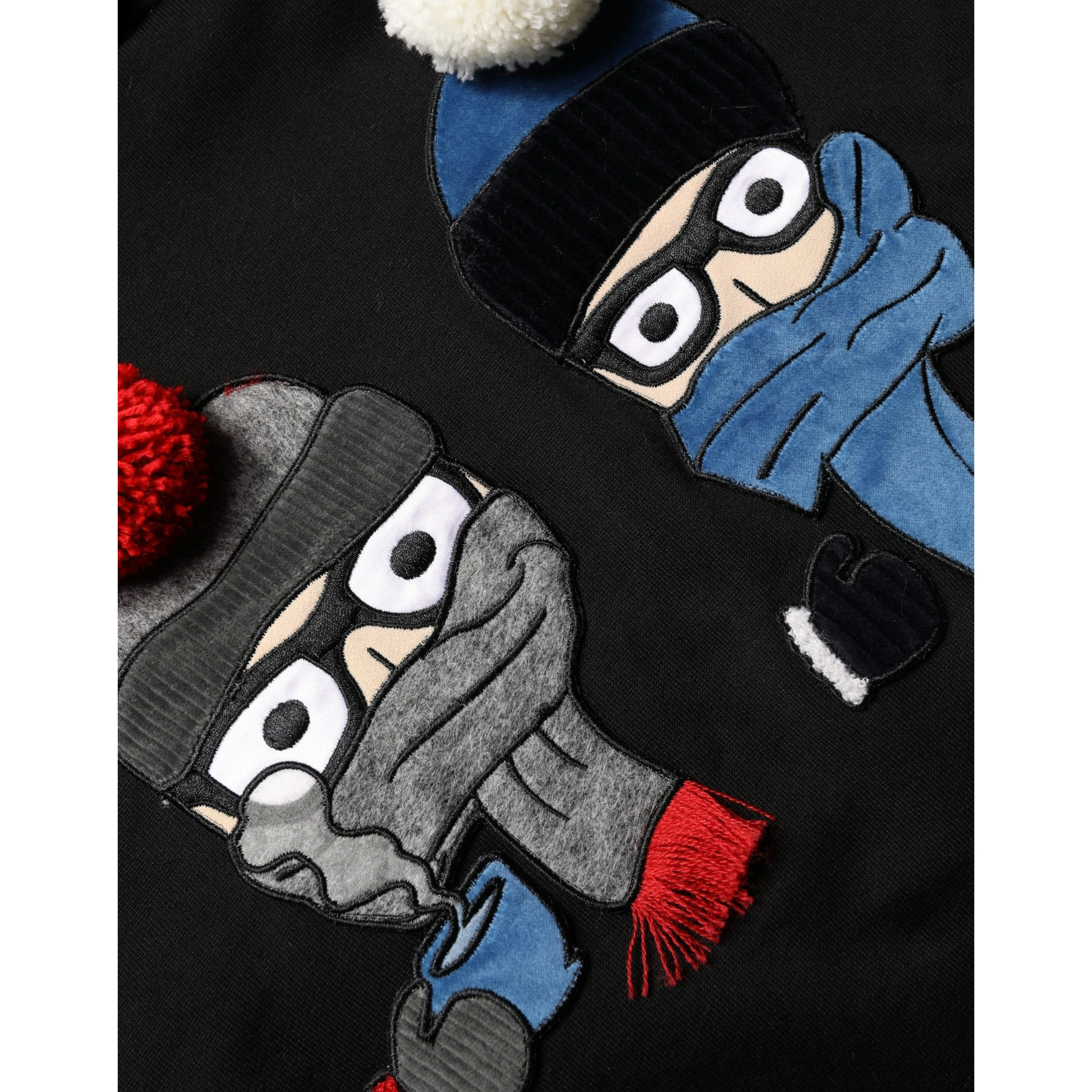 #dgfamily Black Cotton Hooded Men Sweatshirt Sweater