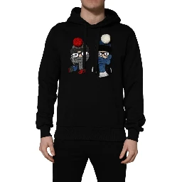 #dgfamily Black Cotton Hooded Men Sweatshirt Sweater