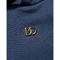 Blue Cotton Coral Logo Hooded Sweatshirt Sweater