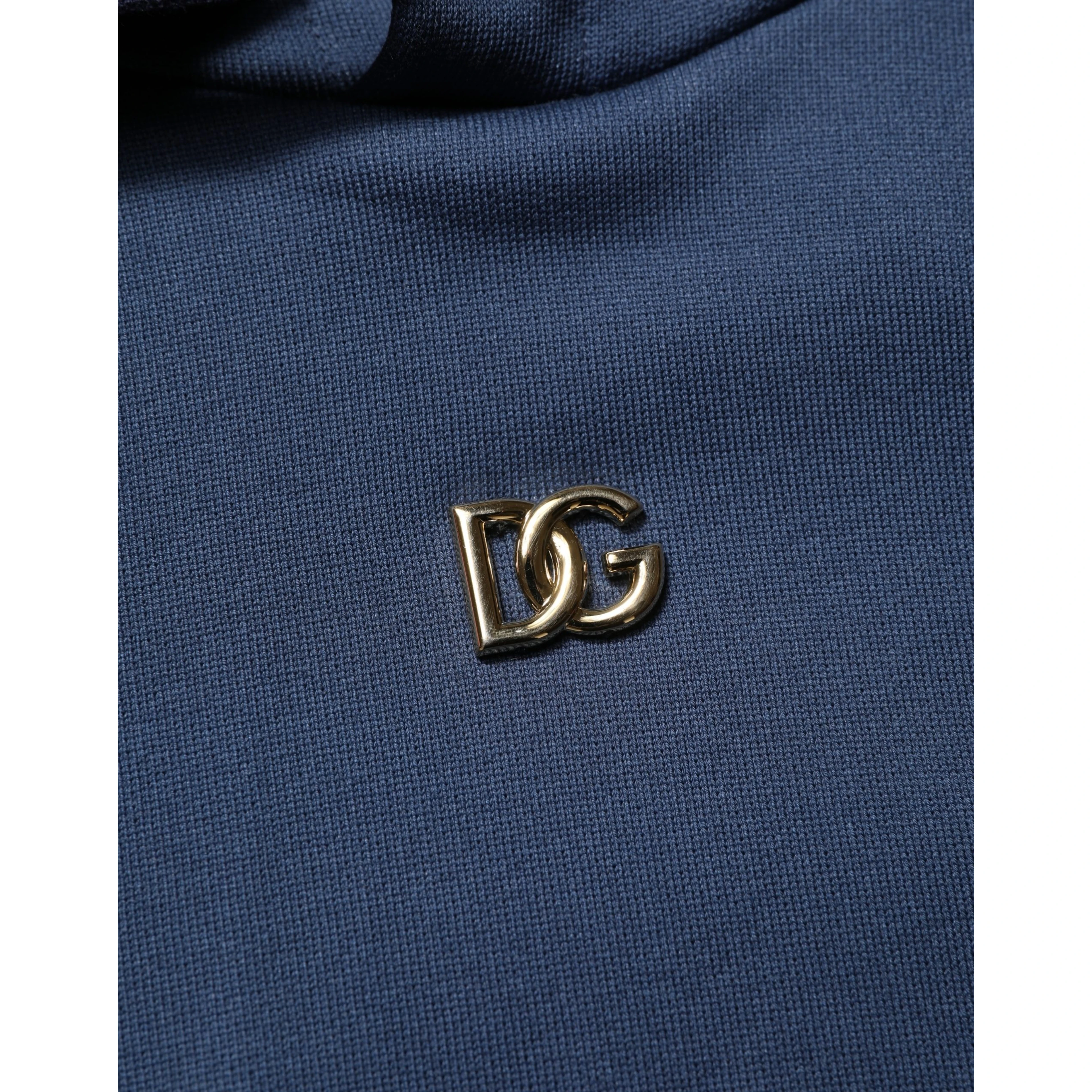Blue Cotton Coral Logo Hooded Sweatshirt Sweater