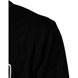 Black Graphic Logo Crew Neck Wool Pullover Sweater