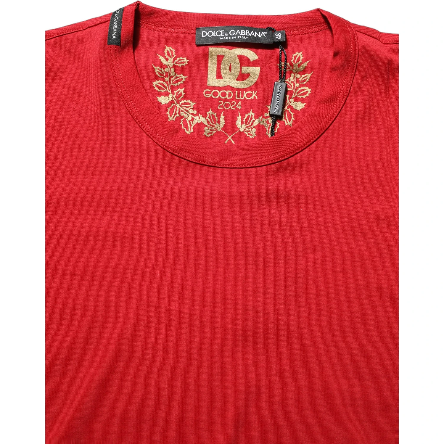 Red Goodluck 2023 Cotton Crew Neck T-shirt