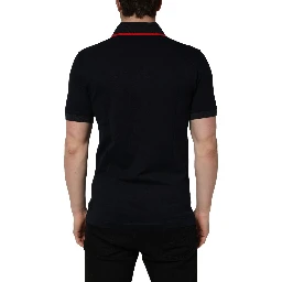Black DG Logo Print Short Sleeve Polo T-shirt