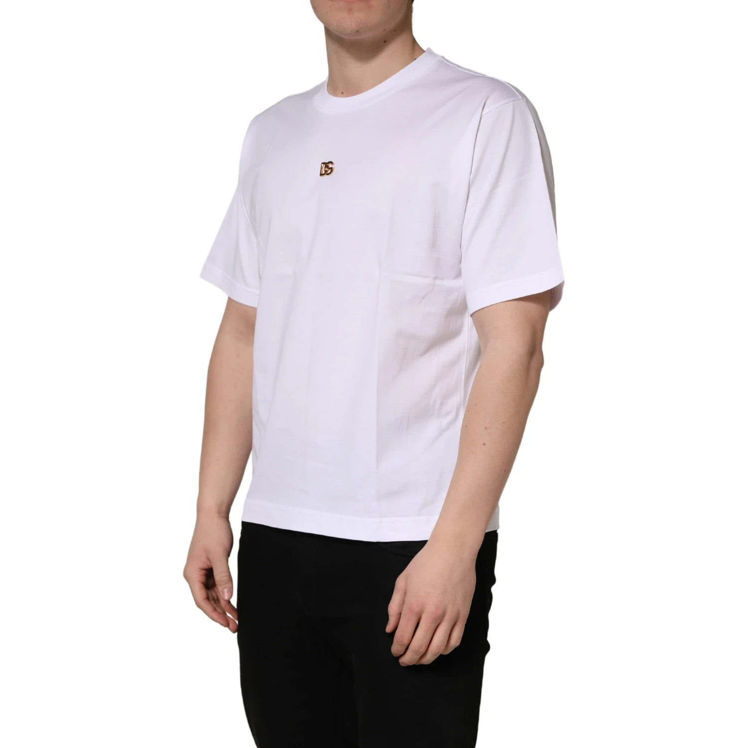 White Metal DG Logo Cotton Short Sleeves T-shirt