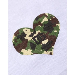 White Heart Shaped Camouflage Patch Men T-shirt