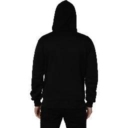 #dgfamily Black Cotton Hooded Men Sweatshirt Sweater
