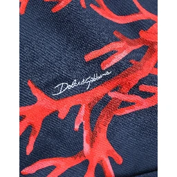 Blue Cotton Coral Logo Hooded Sweatshirt Sweater