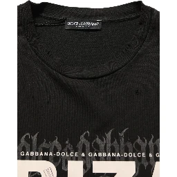 Black Tropical "IBIZA" Men Crew Neck T-shirt