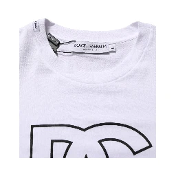 White DG Logo Print Short Sleeves Men T-shirt