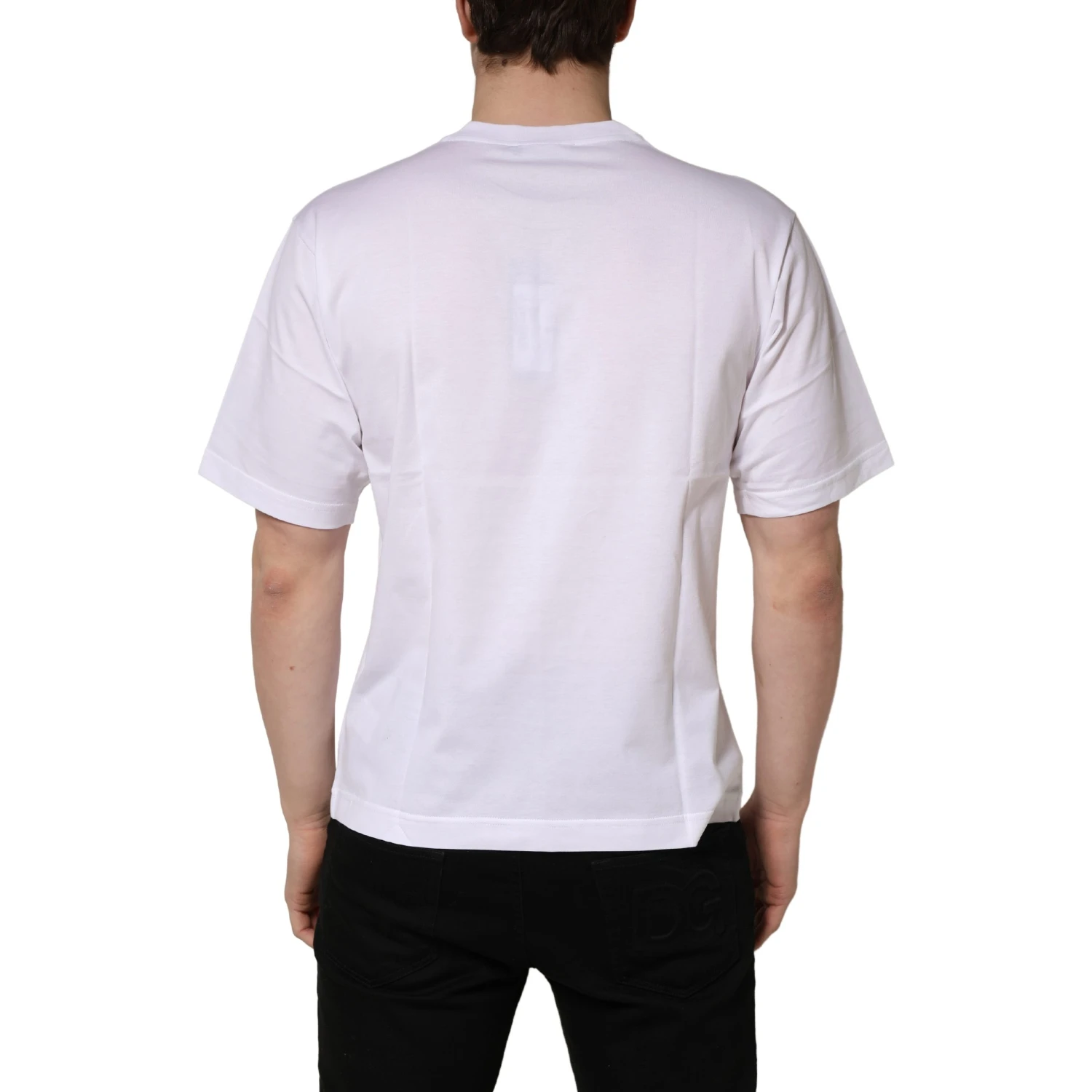 White Metal DG Logo Cotton Short Sleeves T-shirt