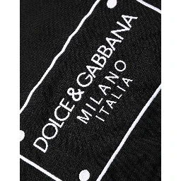 Black Graphic Logo Crew Neck Wool Pullover Sweater