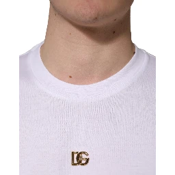 White Metal DG Logo Cotton Short Sleeves T-shirt
