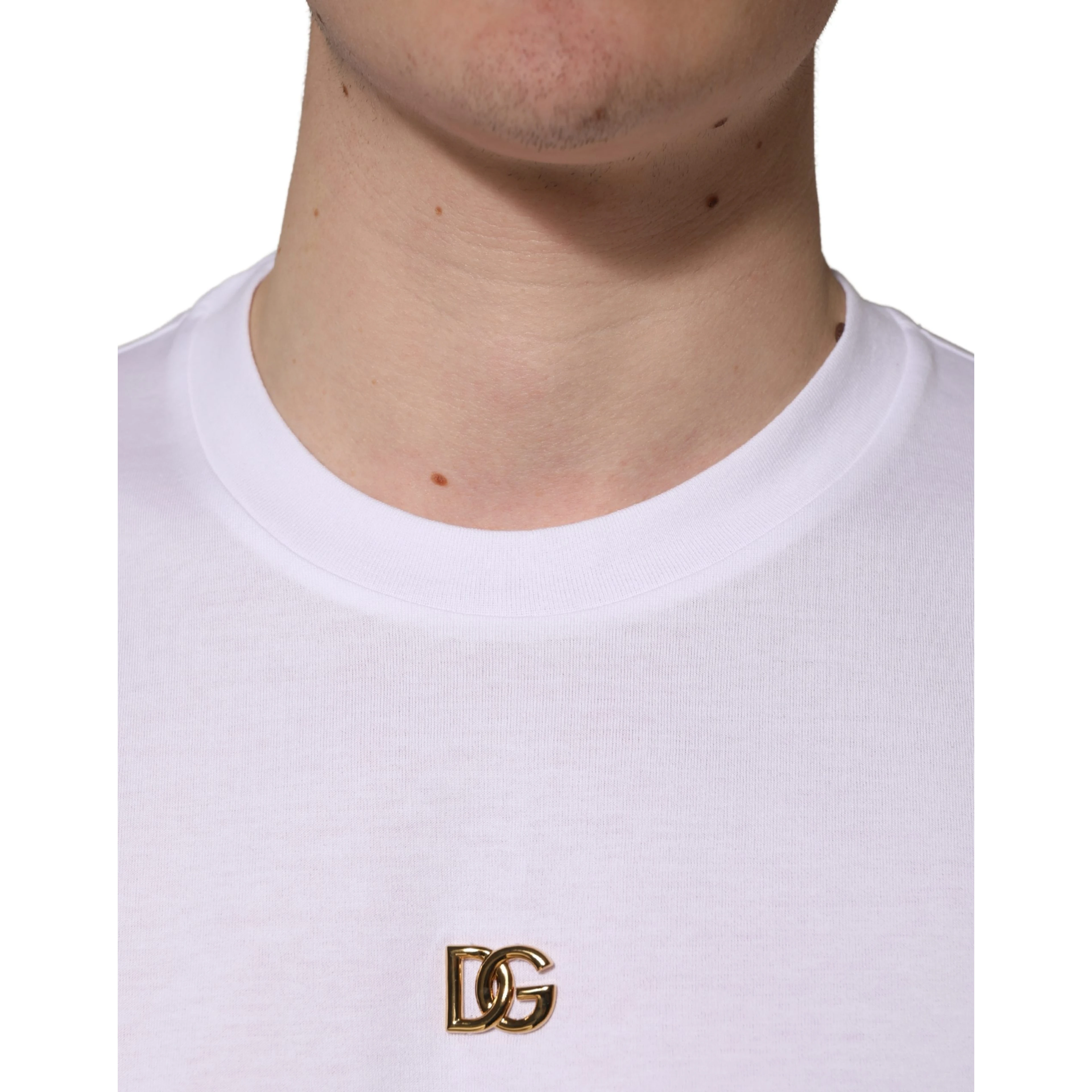 White Metal DG Logo Cotton Short Sleeves T-shirt