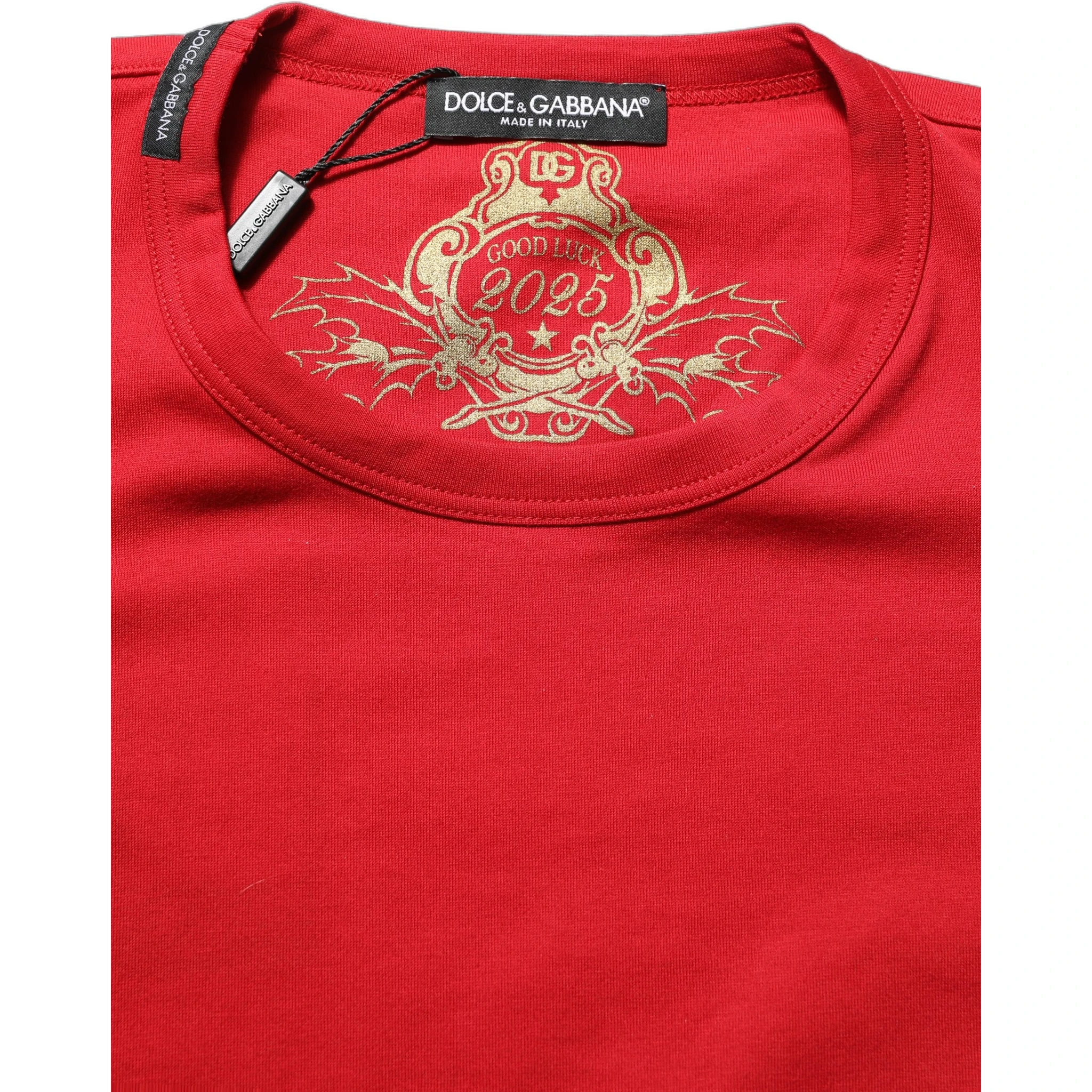 Red Goodluck 2023 Cotton Crew Neck T-shirt