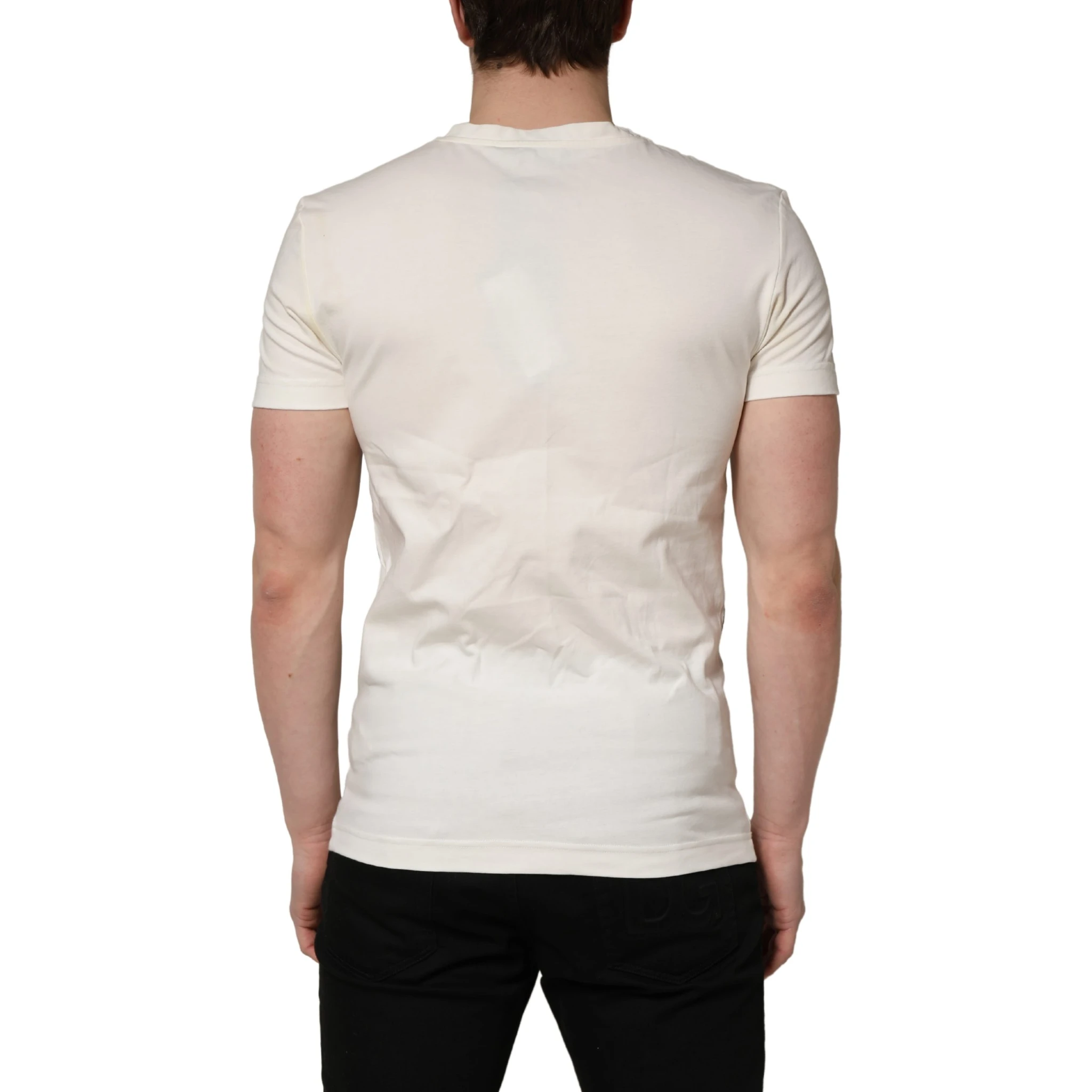 White Cotton Logo Bandana Print Men T-shirt