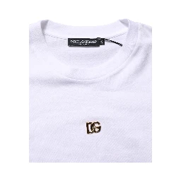 White Metal DG Logo Cotton Short Sleeves T-shirt
