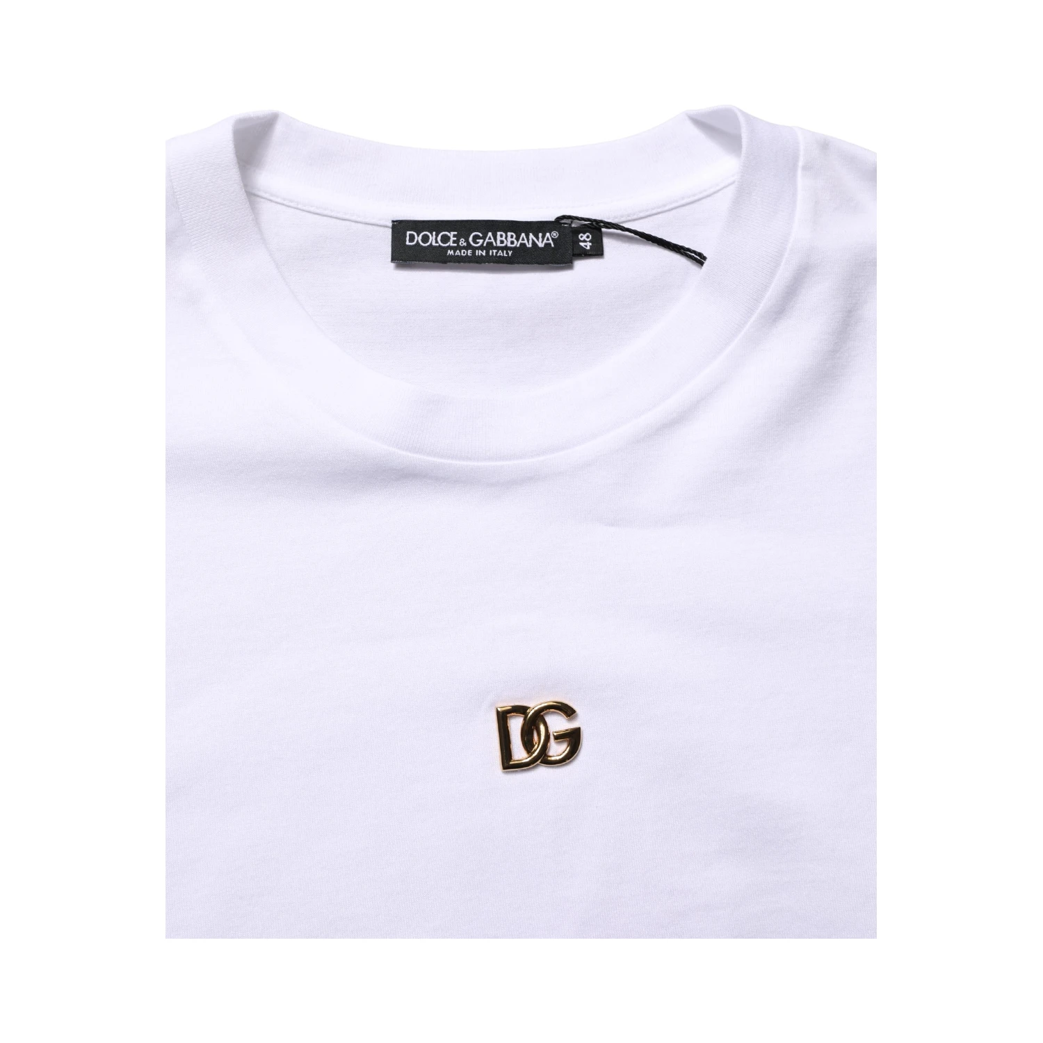 White Metal DG Logo Cotton Short Sleeves T-shirt