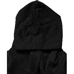 #dgfamily Black Cotton Hooded Men Sweatshirt Sweater