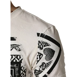 White Cotton Logo Bandana Print Men T-shirt