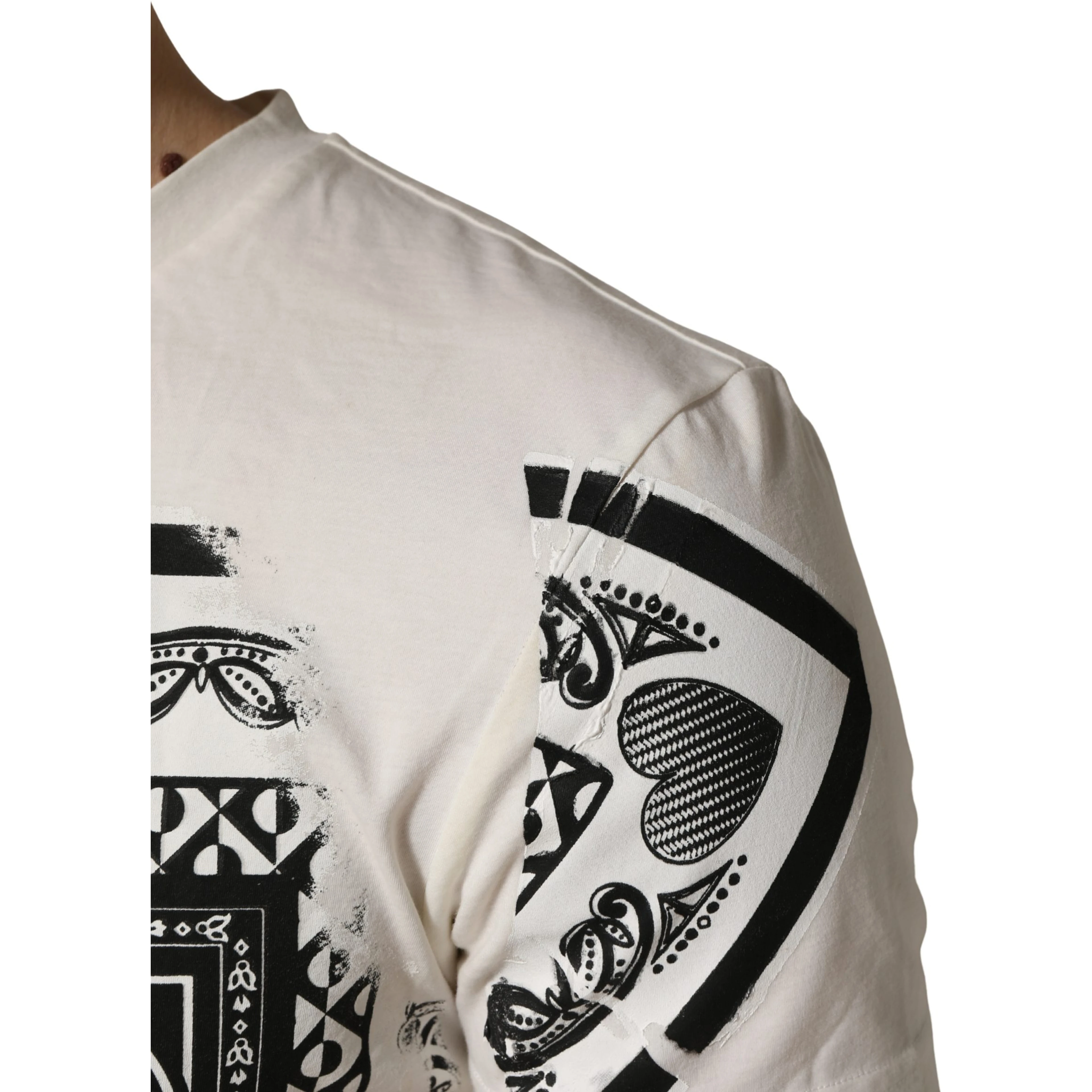 White Cotton Logo Bandana Print Men T-shirt
