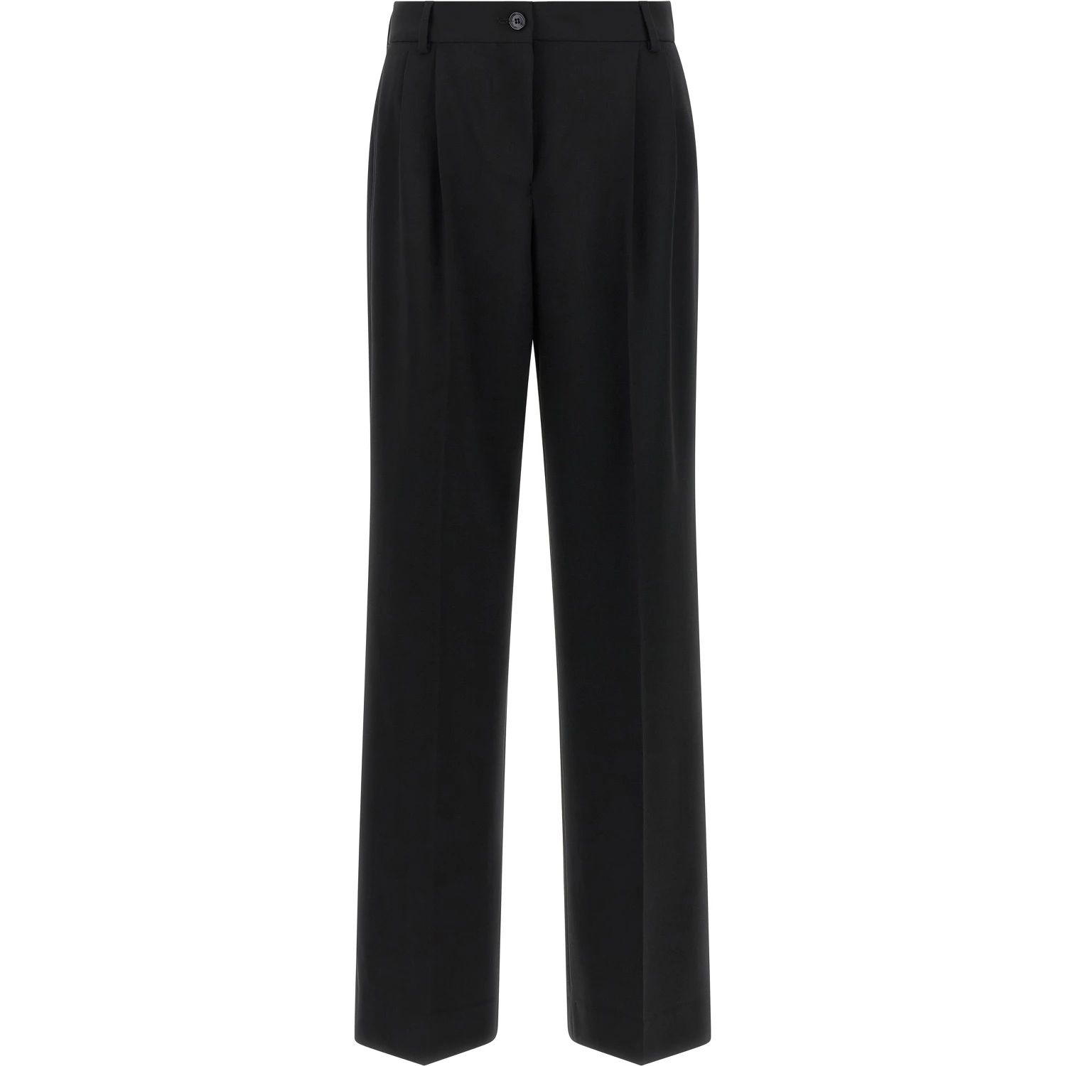 Black Virgin Wool Casual Pants
