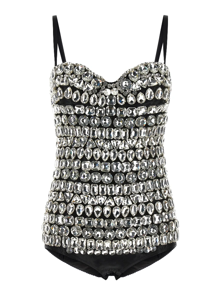 Silver Polyamide Bodysuit