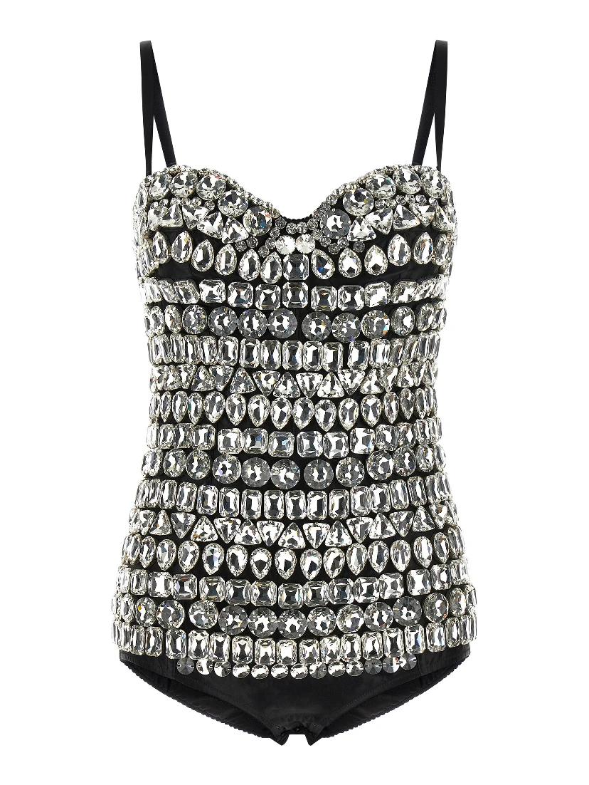Silver Polyamide Bodysuit